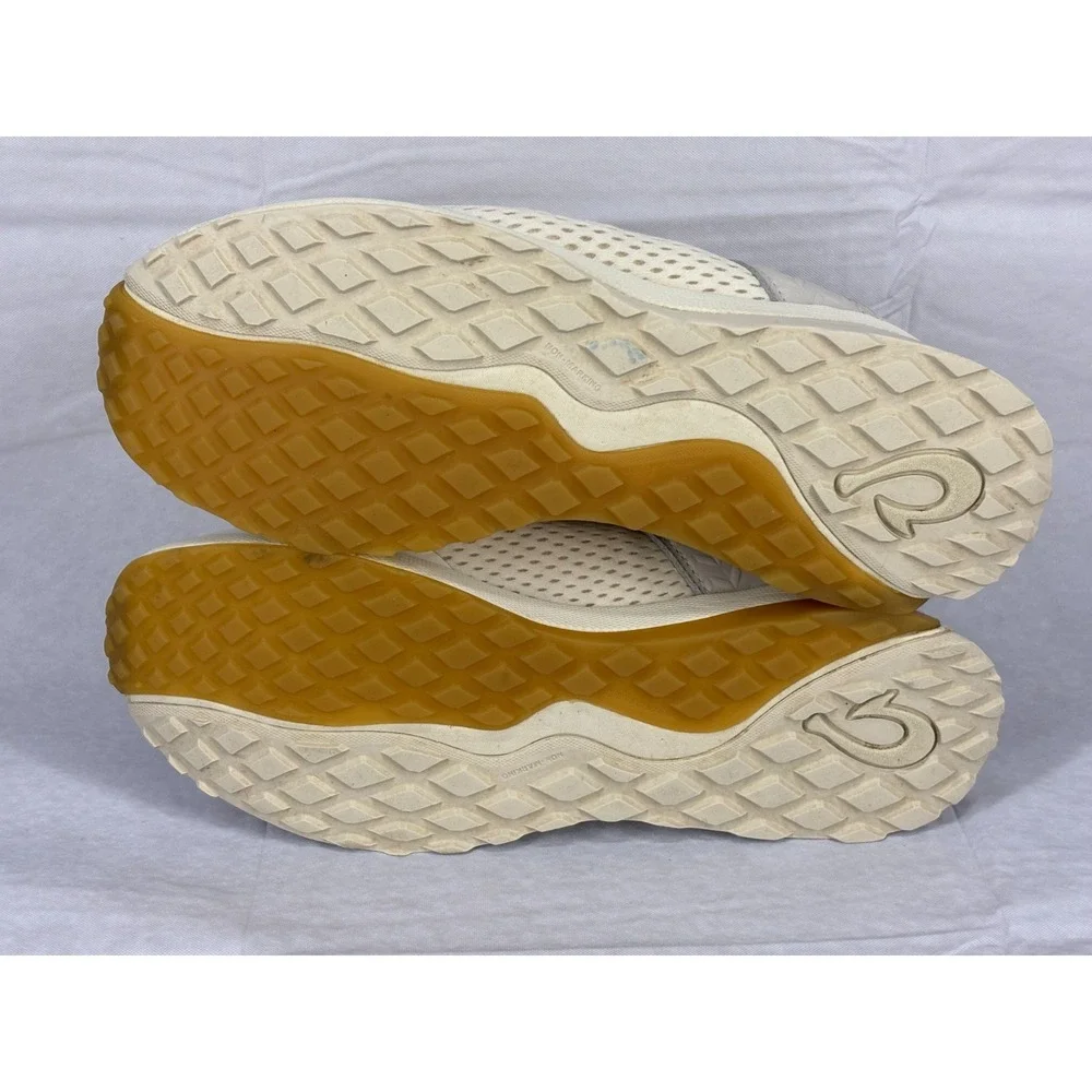 OluKai Wailuku Athletic Sneakers Womens Off White Low Top Sporty 7.5 20478-1818
